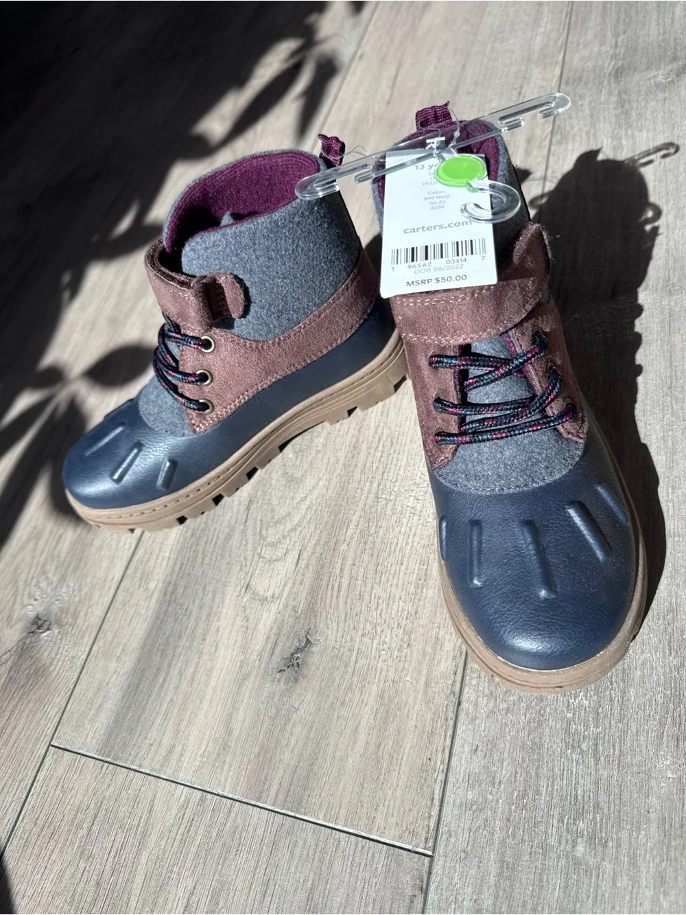 NWT Carter’s Waterproof Ankle Boots Sz 13 Youth Boys Winter Fall Athletic